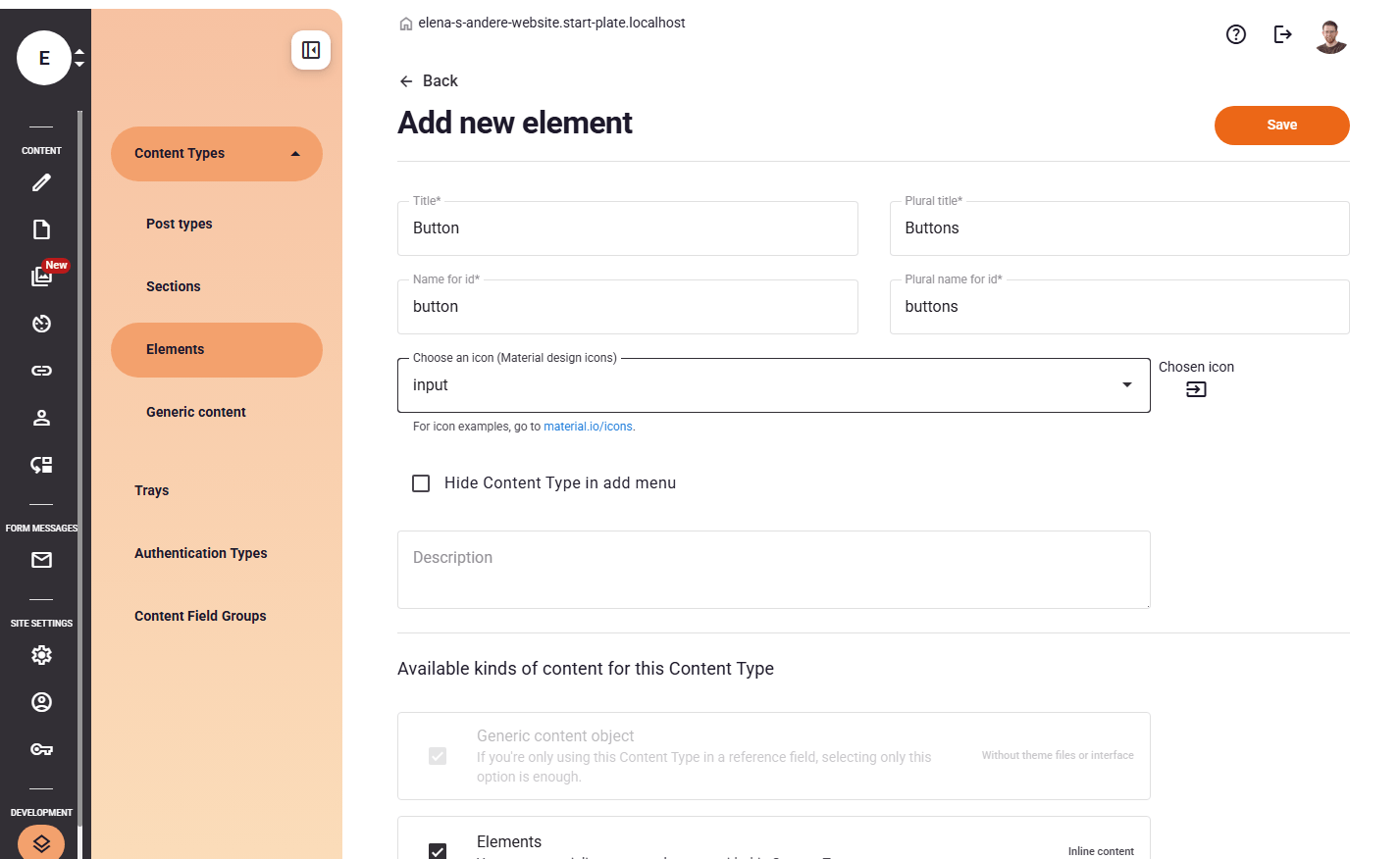 Button Element example
