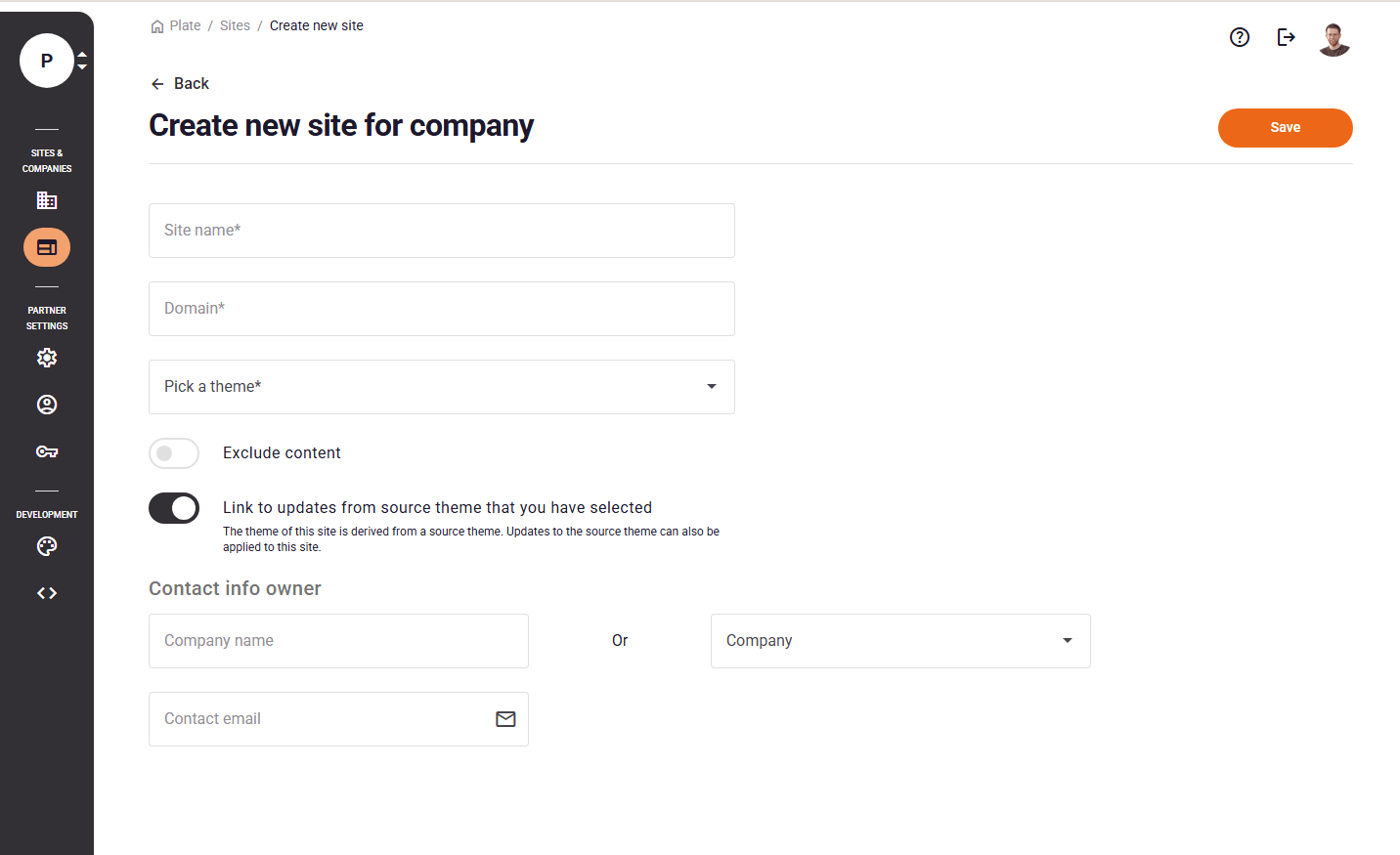 Create a site